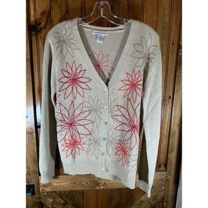CAROLINE KENDRICK Women's Cardigan Sweater Beige Size XL